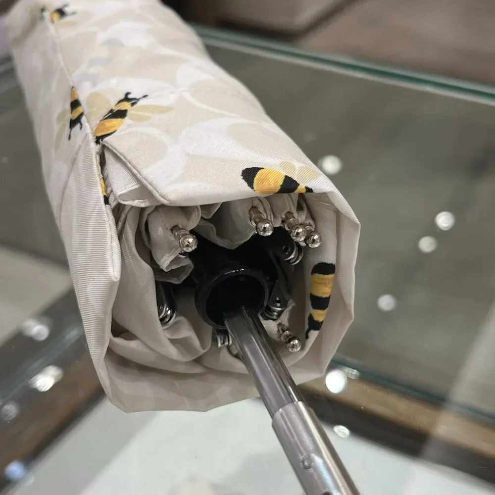 Coach Outlet Umbrella In Signature Bee Print - Picture 5 of 10